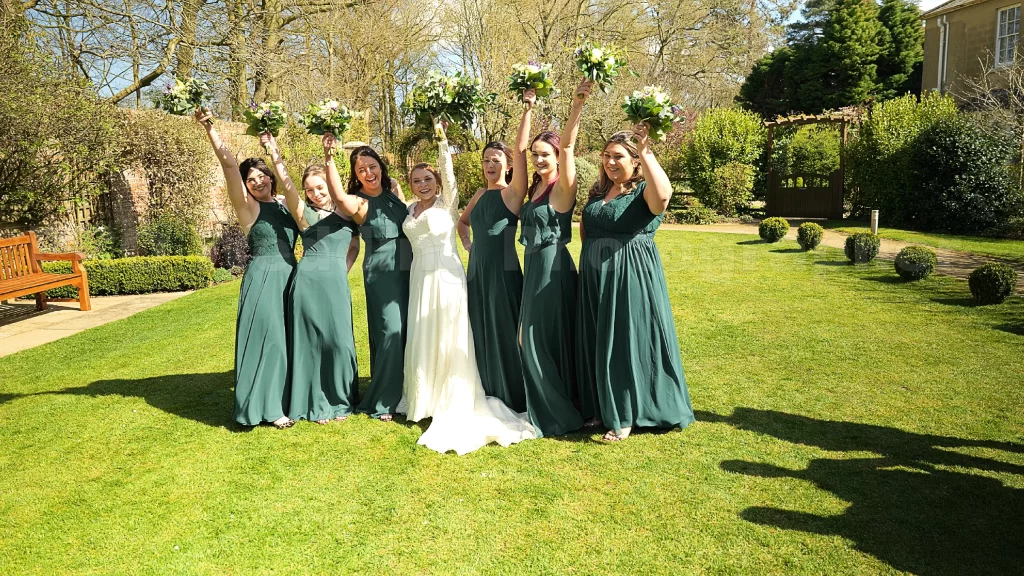 bridesmaids flowers hold up