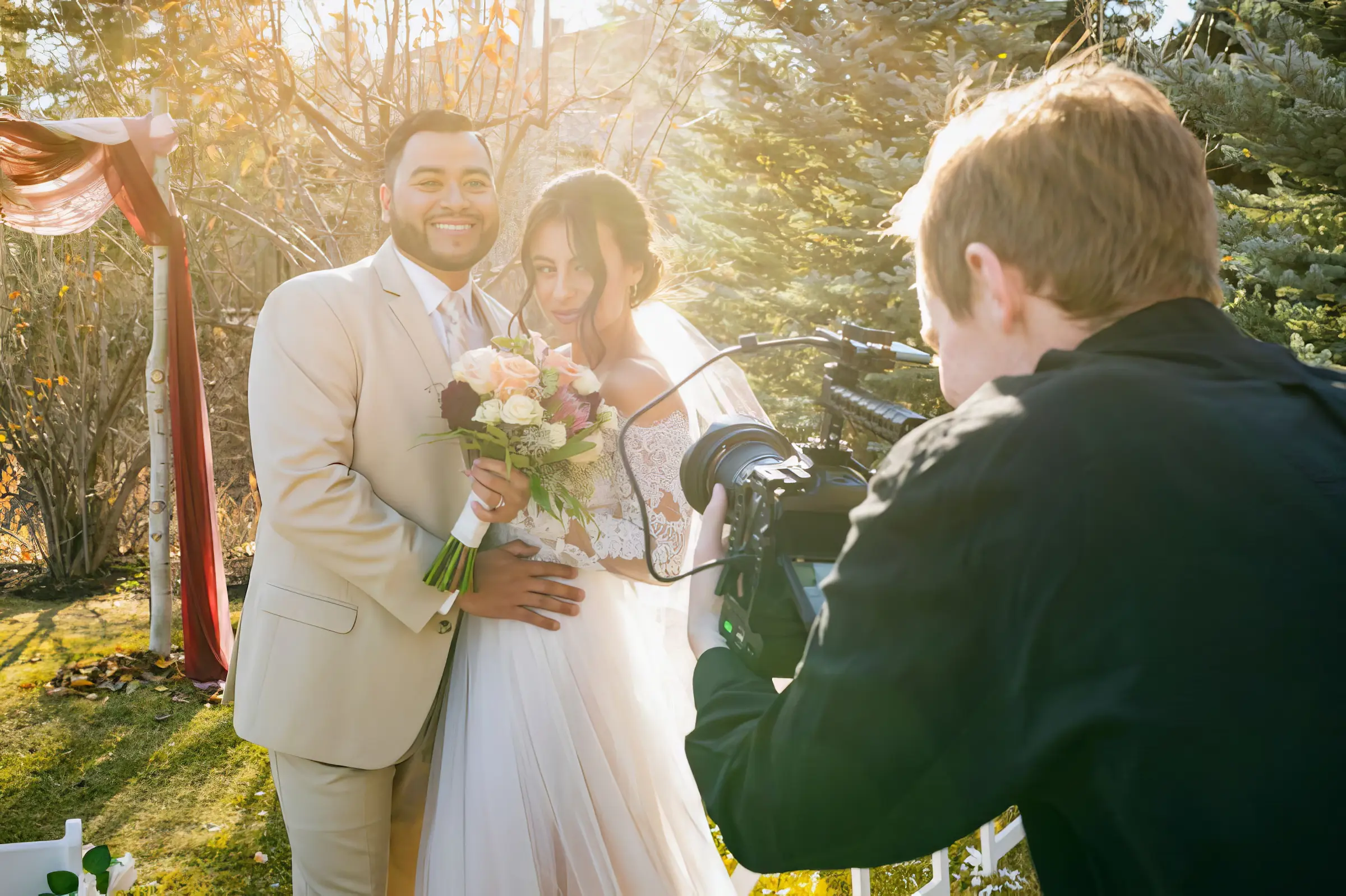 Norfolk Wedding Videographer - Bride Groom Flowers Shot